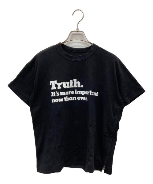 sacai（サカイ）sacai (サカイ) NEW YORK TIMES Truth TEE ブラック サイズ:1の古着・服飾アイテム
