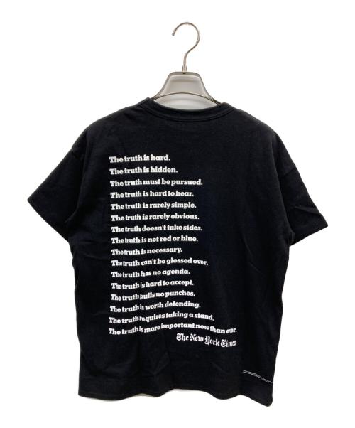 sacai（サカイ）sacai (サカイ) NEW YORK TIMES Truth TEE ブラック サイズ:1の古着・服飾アイテム