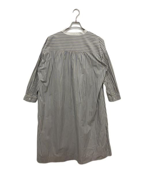 nest Robe（ネストローブ）nest Robe (ネストローブ) コットンストライププルオンワンピース グレー×ブルー サイズ:SIZE Fの古着・服飾アイテム