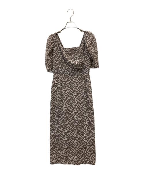 HER LIP TO（ハーリップトゥ）HER LIP TO (ハーリップトゥ) Cherry Pattern Cache-Coeur One-Piece ブラウン サイズ:Sの古着・服飾アイテム