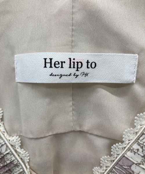 HER LIP TO（ハーリップトゥ）HER LIP TO (ハーリップトゥ) Lace Trimmed Floral Dress パープル サイズ:Sの古着・服飾アイテム
