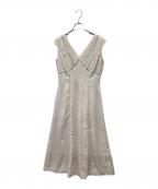 HER LIP TOハーリップトゥ）の古着「Lace Trimmed Floral Dress」｜ベージュ