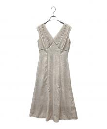 HER LIP TO（ハーリップトゥ）の古着「Lace Trimmed Floral Dress」｜ベージュ