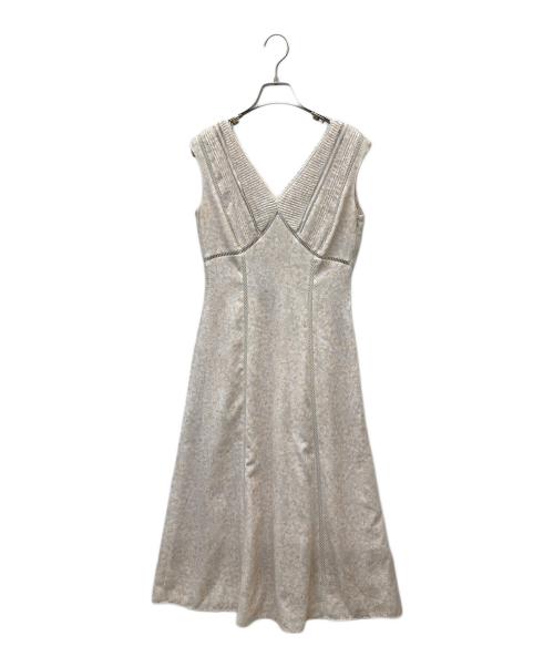 HER LIP TO（ハーリップトゥ）HER LIP TO (ハーリップトゥ) Lace Trimmed Floral Dress ベージュ サイズ:Sの古着・服飾アイテム