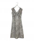 HER LIP TOハーリップトゥ）の古着「Lace Trimmed Floral Dress」｜ブラウン