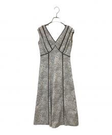 HER LIP TO（ハーリップトゥ）の古着「Lace Trimmed Floral Dress」｜ブラウン