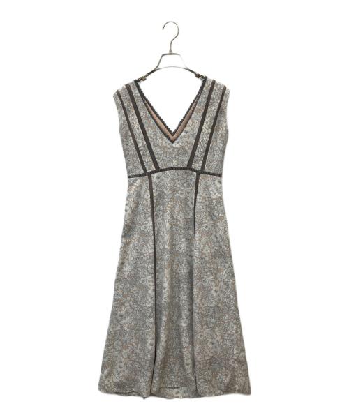 HER LIP TO（ハーリップトゥ）HER LIP TO (ハーリップトゥ) Lace Trimmed Floral Dress ブラウン サイズ:Sの古着・服飾アイテム