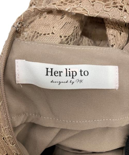 HER LIP TO（ハーリップトゥ）HER LIP TO (ハーリップトゥ) The Ritz Lace Dress ブラウン サイズ:Sの古着・服飾アイテム