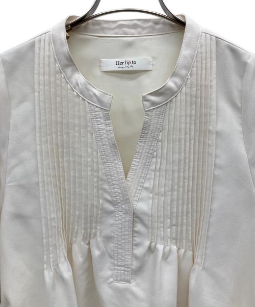 HER LIP TO（ハーリップトゥ）Her lip to (ハーリップトゥ) Embroidery Poplin Mini Dress ホワイト サイズ:Sの古着・服飾アイテム