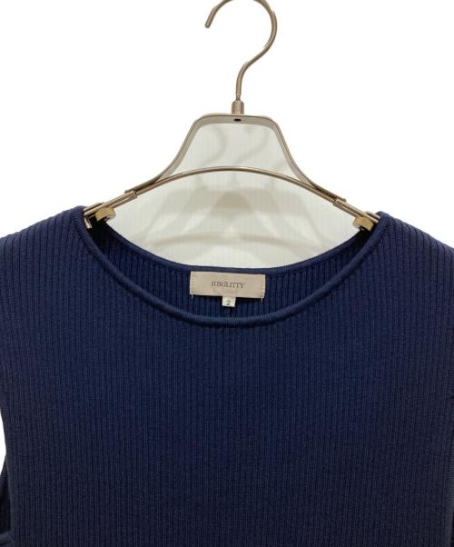 JUSGLITTY（ジャスグリッティー）JUSGLITTY (ジャスグリッティー) レースヘムニットワンピース ネイビー サイズ:SIZE 2の古着・服飾アイテム
