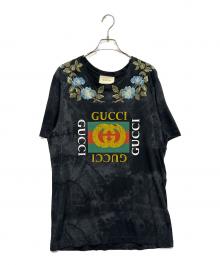 GUCCI（グッチ）の古着「17AW Floral Embroidery Tee」｜ブラック