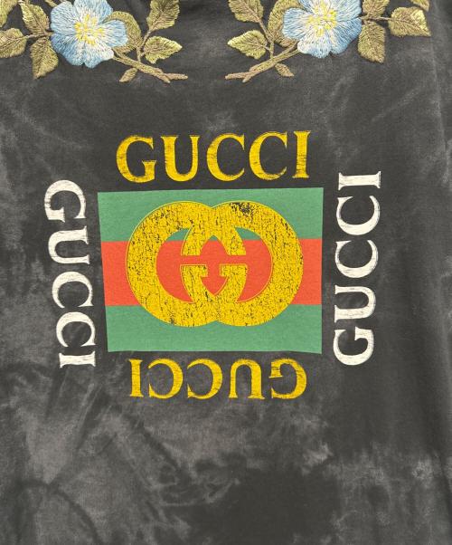 GUCCI（グッチ）GUCCI (グッチ) 17AW Floral Embroidery Tee ブラック サイズ:Lの古着・服飾アイテム