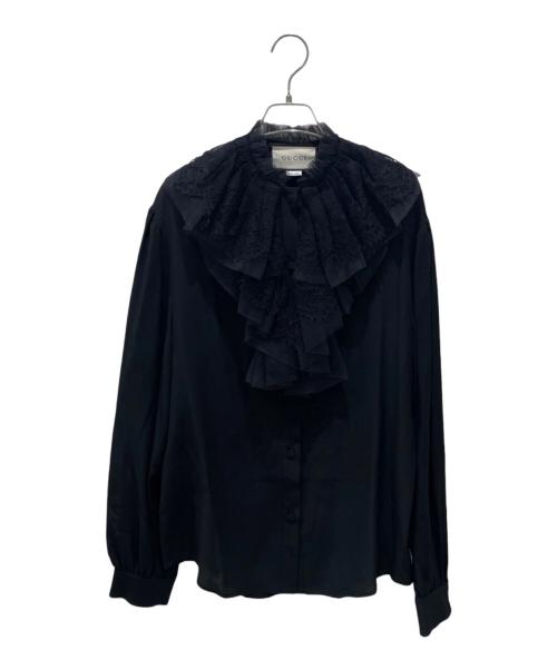 GUCCI（グッチ）GUCCI (グッチ) フリルレースブラウス ブラック サイズ:40の古着・服飾アイテム