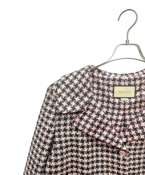 GUCCI（グッチ）GUCCI (グッチ) ハンドトゥースジャケット/674323 ZAHXM ピンク サイズ:42の古着・服飾アイテム