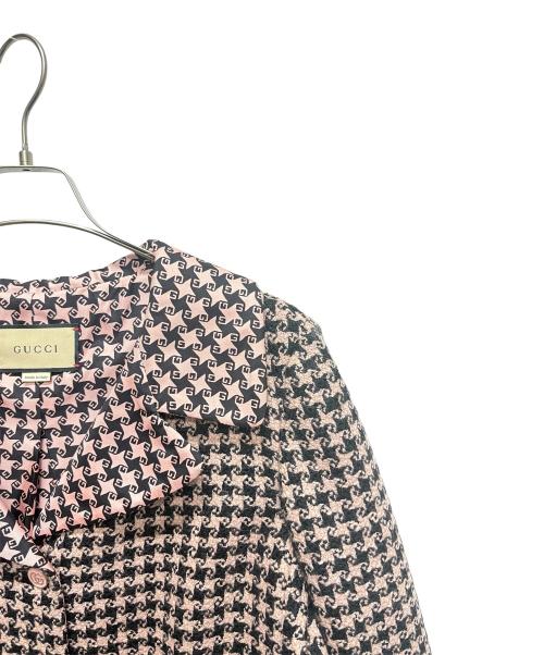 GUCCI（グッチ）GUCCI (グッチ) ハンドトゥースジャケット/674323 ZAHXM ピンク サイズ:42の古着・服飾アイテム