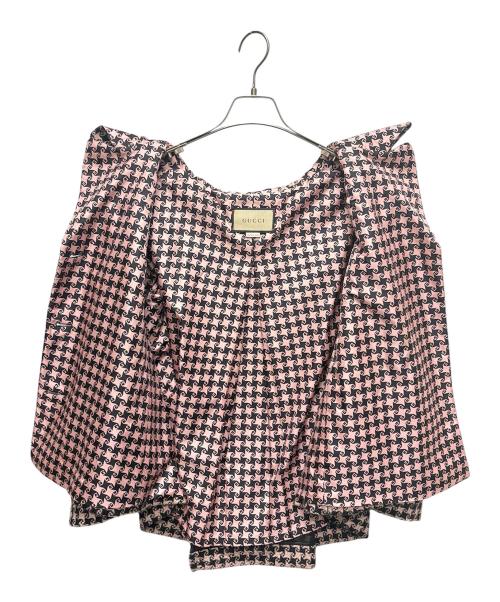 GUCCI（グッチ）GUCCI (グッチ) ハンドトゥースジャケット/674323 ZAHXM ピンク サイズ:42の古着・服飾アイテム
