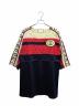 GUCCI（グッチ）の古着「GGワッペンストライプワンピース/573974 XJBK7」｜ネイビー×レッド