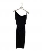 maison celonメゾンセロン）の古着「asymmetry drape cami dress」｜ブラック