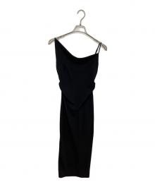 maison celon（メゾンセロン）の古着「asymmetry drape cami dress」｜ブラック
