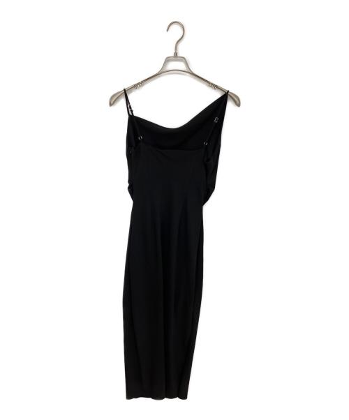 maison celon（メゾンセロン）maison celon (メゾンセロン) asymmetry drape cami dress ブラック サイズ:Freeの古着・服飾アイテム