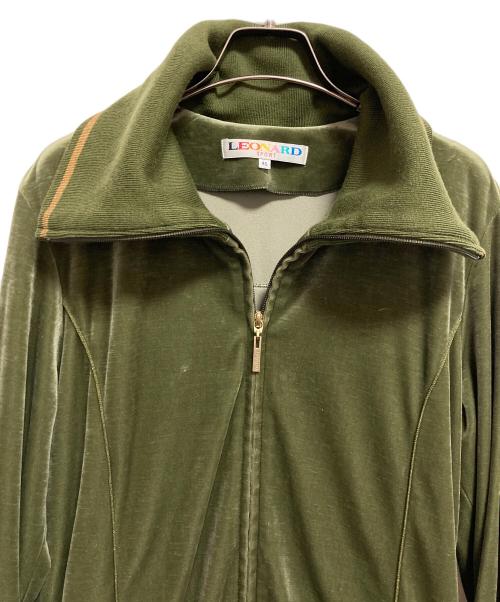 LEONARD SPORT（レオナール スポーツ）LEONARD SPORT (レオナール スポーツ) ネックデザイン ベロアジャージ グリーン サイズ:40の古着・服飾アイテム