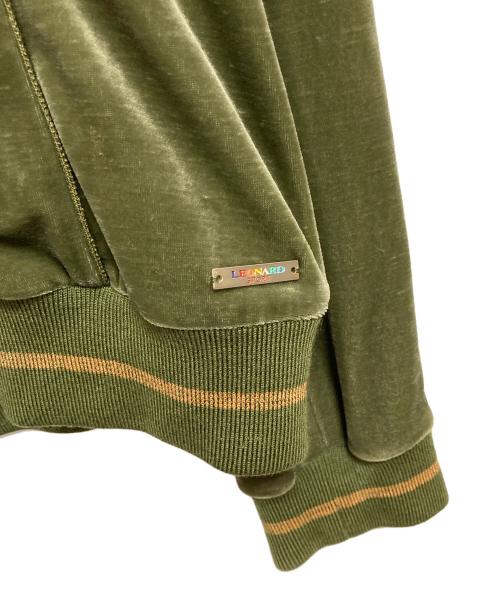 LEONARD SPORT（レオナール スポーツ）LEONARD SPORT (レオナール スポーツ) ネックデザイン ベロアジャージ グリーン サイズ:40の古着・服飾アイテム