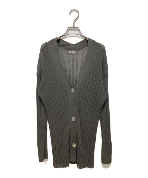 Conte（コンテ）Conte (コンテ) ワイドリブ Vネックカーディガン グレー サイズ:Freeの古着・服飾アイテム