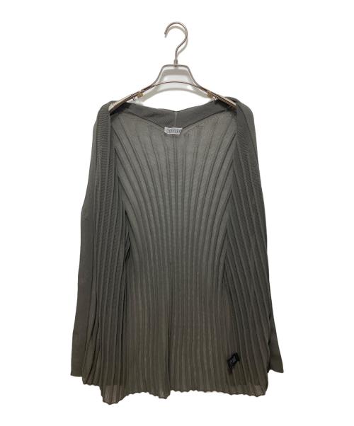 Conte（コンテ）Conte (コンテ) ワイドリブ Vネックカーディガン グレー サイズ:Freeの古着・服飾アイテム
