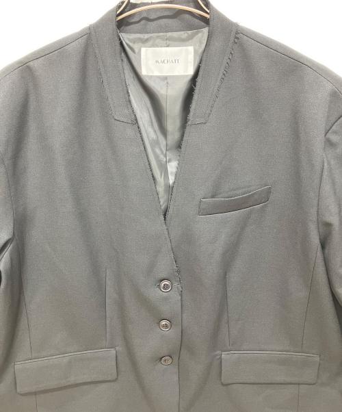 machatt（マチャット）machatt (マチャット) サージノーカラーオーバージャケット ブラック サイズ:F 未使用品の古着・服飾アイテム