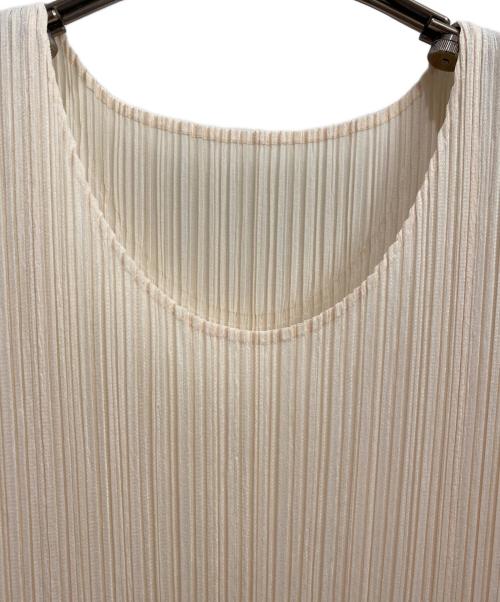 PLEATS PLEASE（プリーツプリーズ）PLEATS PLEASE (プリーツプリーズ) ノースリーブチュニックブラウス クリーム サイズ:3の古着・服飾アイテム