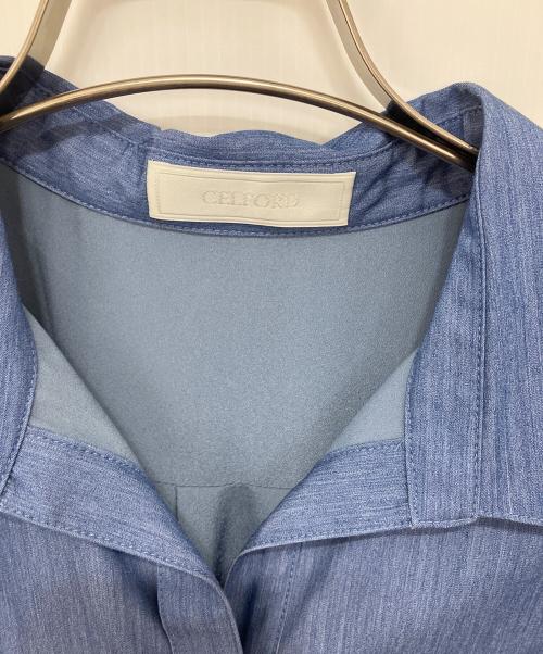 CELFORD（セルフォード）CELFORD (セルフォード) エンブプリーツワンピース インディゴ サイズ:38の古着・服飾アイテム
