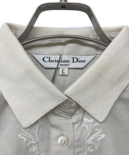 Christian Dior Sports（クリスチャン ディオールスポーツ）Christian Dior Sports (クリスチャン ディオールスポーツ) フロント刺繍シャツ アイボリー サイズ:Ｌの古着・服飾アイテム