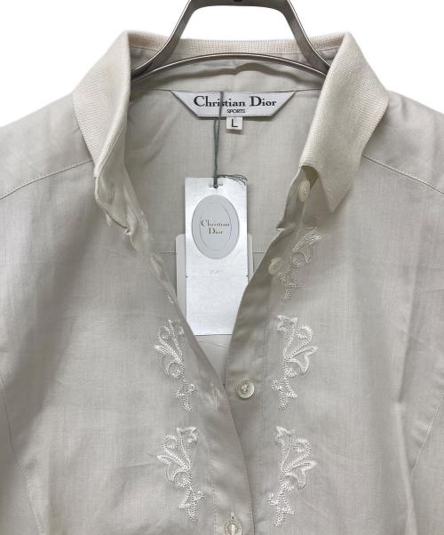 Christian Dior Sports（クリスチャン ディオールスポーツ）Christian Dior Sports (クリスチャン ディオールスポーツ) フロント刺繍シャツ アイボリー サイズ:Ｌの古着・服飾アイテム