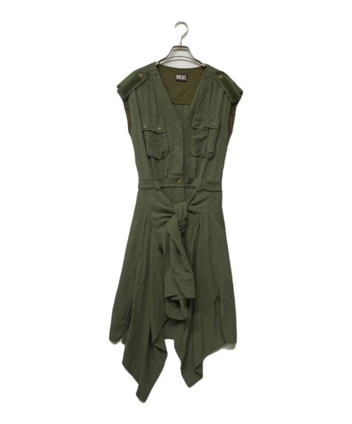 DIESEL（ディーゼル）DIESEL (ディーゼル) ノースリーブカットオフワンピース カーキ サイズ:Ｓの古着・服飾アイテム
