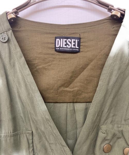 DIESEL（ディーゼル）DIESEL (ディーゼル) ノースリーブカットオフワンピース カーキ サイズ:Ｓの古着・服飾アイテム