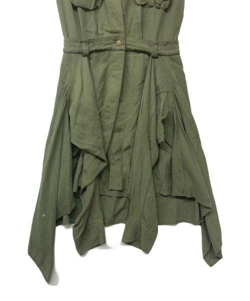 DIESEL（ディーゼル）DIESEL (ディーゼル) ノースリーブカットオフワンピース カーキ サイズ:Ｓの古着・服飾アイテム