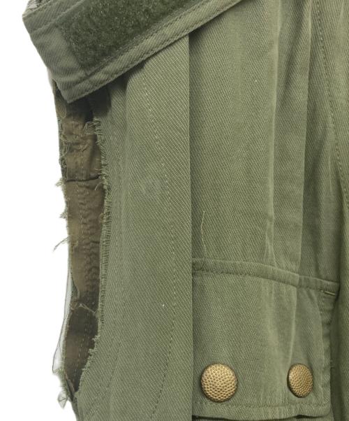DIESEL（ディーゼル）DIESEL (ディーゼル) ノースリーブカットオフワンピース カーキ サイズ:Ｓの古着・服飾アイテム