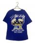 stussy（ステューシー）の古着「STATIC DON'T START NONE プリントTシャツ」｜ブルー