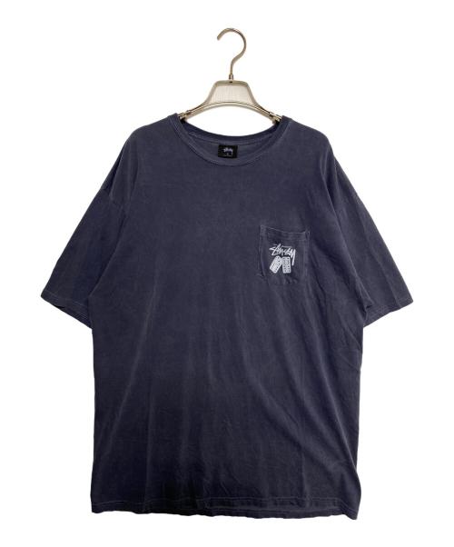 stussy（ステューシー）stussy (ステューシー) ダイス ポケットTシャツ ネイビー サイズ:XLの古着・服飾アイテム