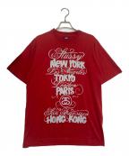 stussyステューシー）の古着「ワールドツアー プリントTシャツ」｜レッド