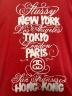 中古・古着 stussy (ステューシー) ワールドツアー プリントTシャツ レッド サイズ:L：8000円