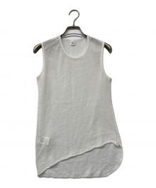Y's（ワイズ）の古着「COTTON FAUX LINEN KNIT ASYMME TANK TOP」｜ホワイト