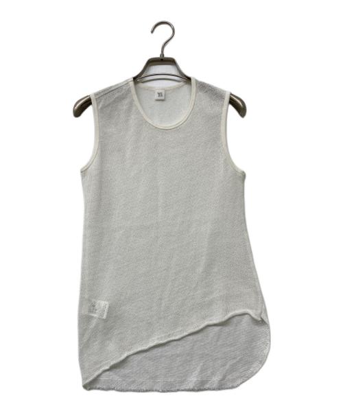Y's（ワイズ）Y's (ワイズ) COTTON FAUX LINEN KNIT ASYMME TANK TOP ホワイト サイズ:SIZE 2の古着・服飾アイテム