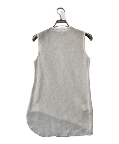 Y's（ワイズ）Y's (ワイズ) COTTON FAUX LINEN KNIT ASYMME TANK TOP ホワイト サイズ:SIZE 2の古着・服飾アイテム