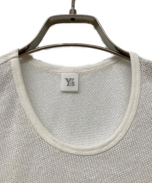 Y's（ワイズ）Y's (ワイズ) COTTON FAUX LINEN KNIT ASYMME TANK TOP ホワイト サイズ:SIZE 2の古着・服飾アイテム