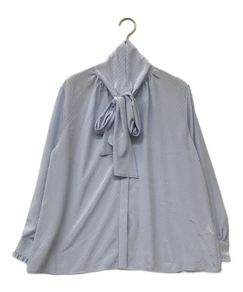 23区（ニジュウサンク）23区 (ニジュウサンク) ボウタイドット柄ブラウス ブルー サイズ:38の古着・服飾アイテム