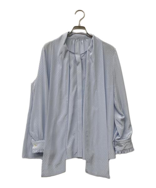 23区（ニジュウサンク）23区 (ニジュウサンク) ボウタイドット柄ブラウス ブルー サイズ:38の古着・服飾アイテム