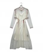 PAMEO POSEパメオポーズ）の古着「Sheer Point Line Dress/シアーポイントラインドレス」｜ベージュ
