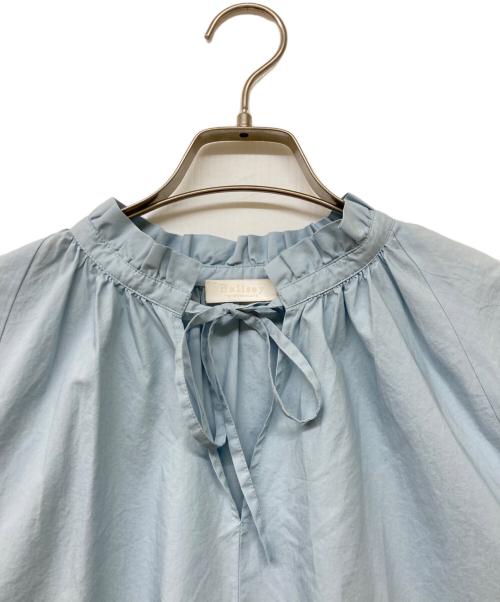 BALLSEY（ボールジィ）BALLSEY (ボールジィ) プロセスドコットン ネックフリルブラウス ブルー サイズ:sizeSの古着・服飾アイテム