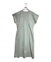 MURRAL（ミューラル）の古着「Framed embroidered jersey dress/フレームエンブロイダードジャージードレス」｜グリーン